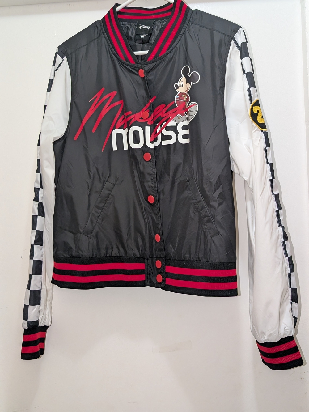 *Brand New* Disney Black, White & Red Mickey Mouse Varsity Jacket